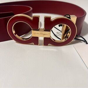Salvatore Ferragamo Big Gold  Buckle Belt